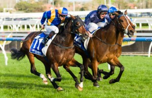 It's A Dundeal winning the Hyland Race Colours Underwood Stakes at Caulfield - photo by Race Horse Photos Australia