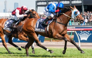 Flemington Raceday Dear Demi winning the V.R.C. Crown Oaks at Flemington - photo by Race Horse Photos Australia (Steven Dowden)