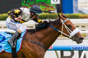 Moment Of Change winning the Futurity Stakes at Caulfield ridden by Luke Nolen and trained by Peter Moody - (photo by Steven Dowden/Race Horse Photos Australia)