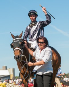 Last years Tattersall's Tiara winner Red Tracer, Nash Rawiller